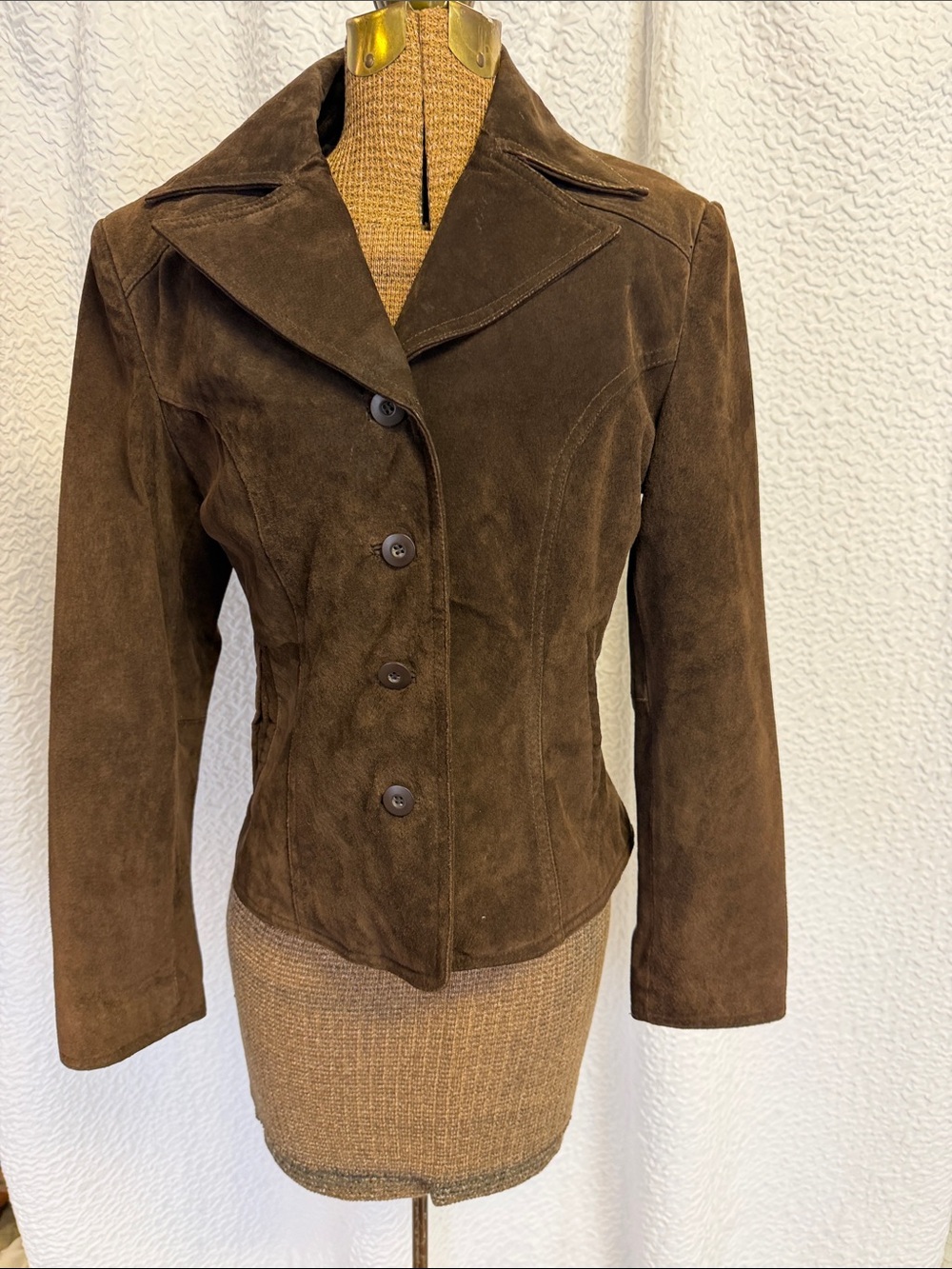 Wilson Maxima Brown Suede Button-Front Women's Jacket S/M